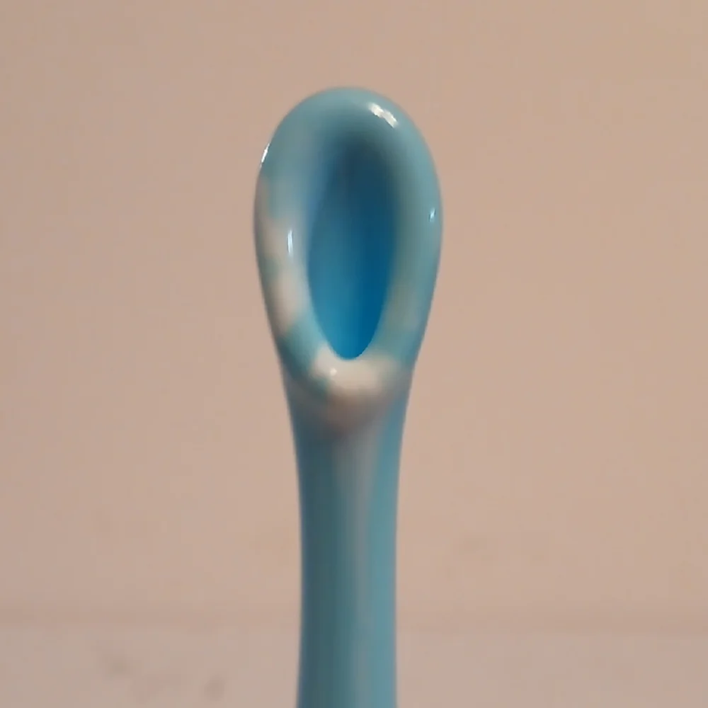 Fenton Sky Blue Slag Glass Swung Vase 11 Inches